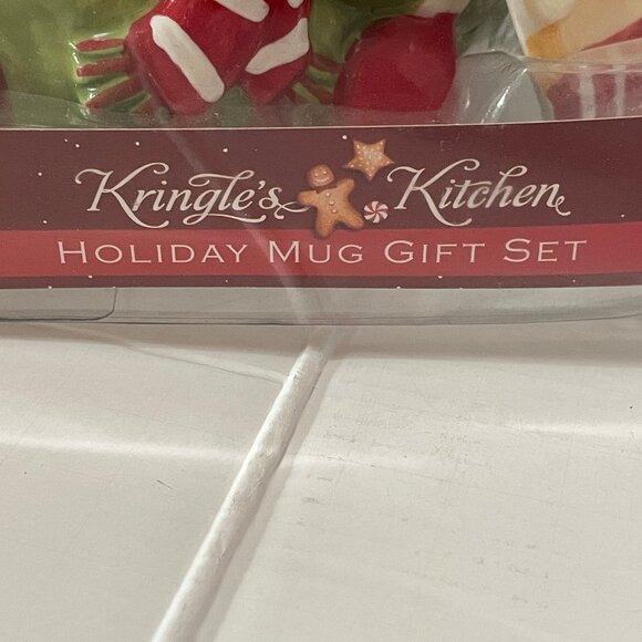 NOB Kringle's Kitchen Holiday Mug Gift Set: Elf Ceramic Mug & Spoon Rest Bad Box - Picture 2 of 11